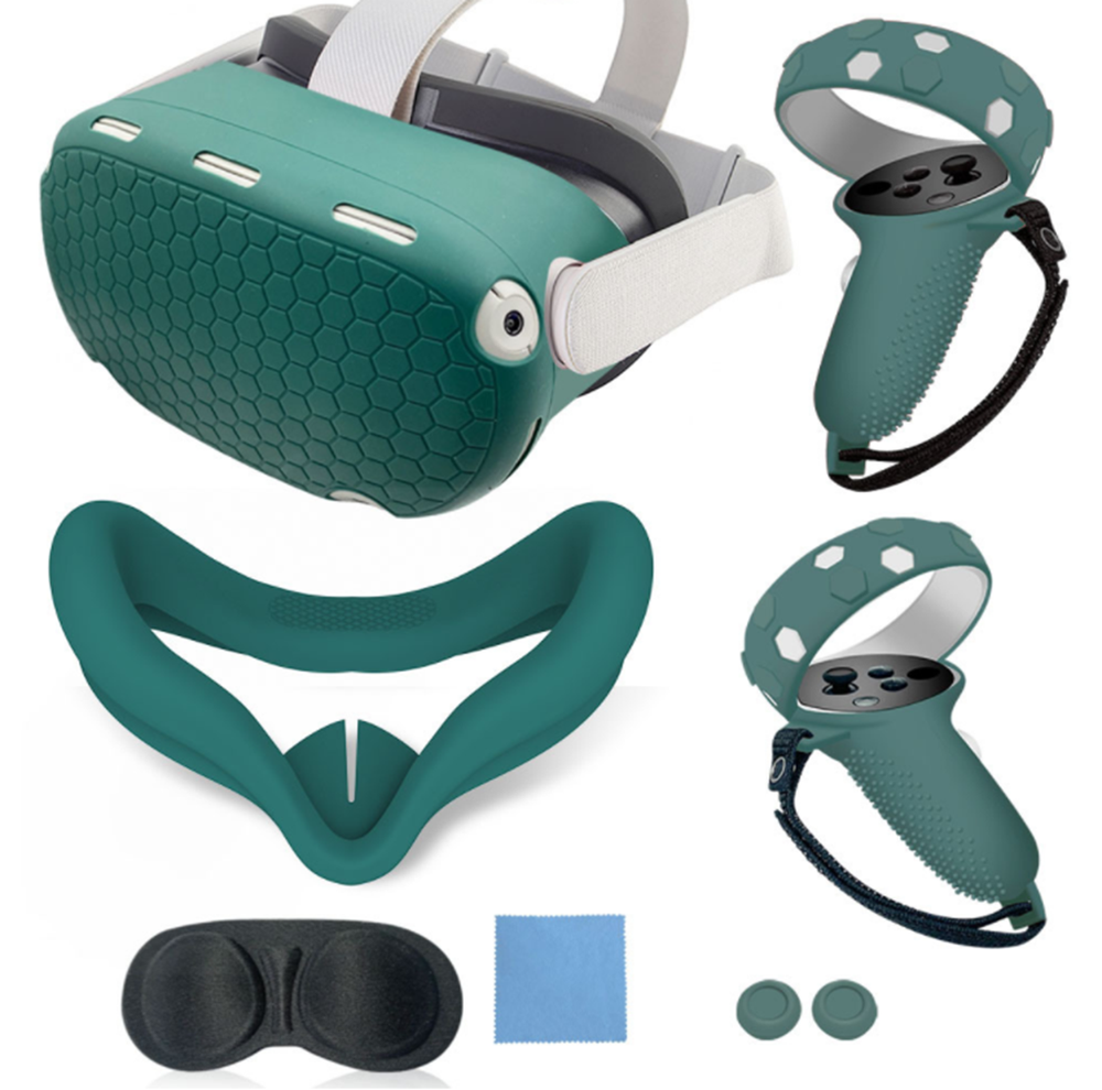 10PCS Silicone Accessories Set for Oculus Quest 2 VR Face Controller Grip Covers