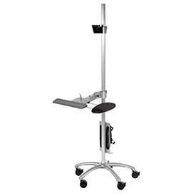 Global Industrial Mobile Standing Computer Workstation Aluminum