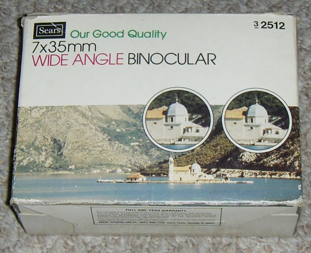 SEARS 47325120 Wide Angle 7x35mm BINOCULARS w/Case, Straps & Instructions