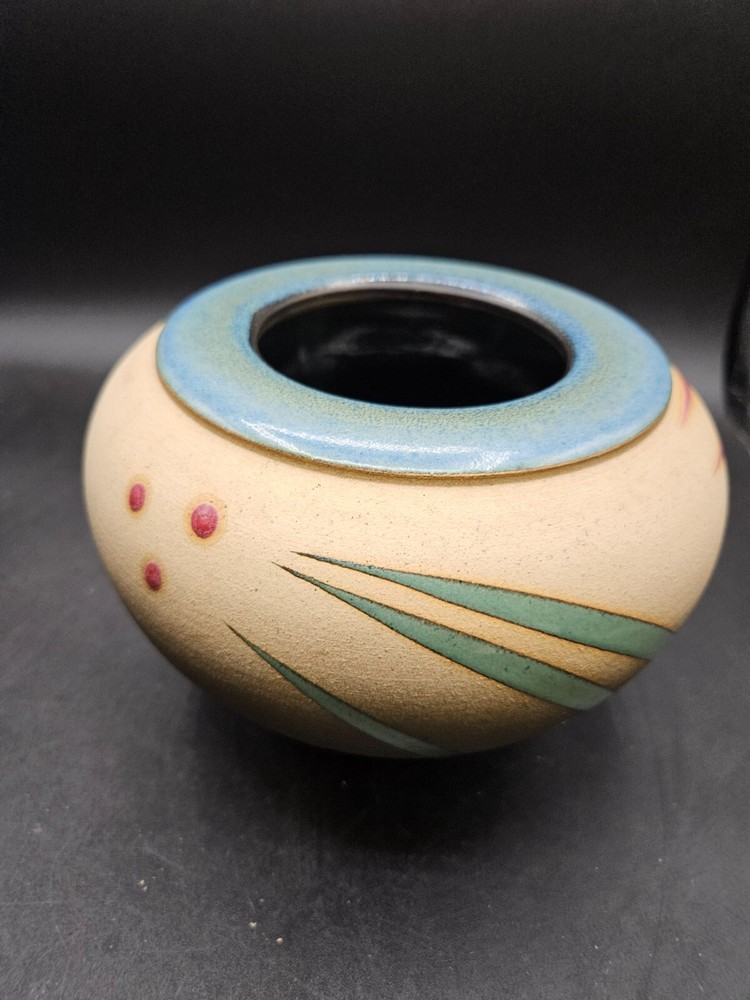 VTG. Ceramic Pottery Vase Multicolored