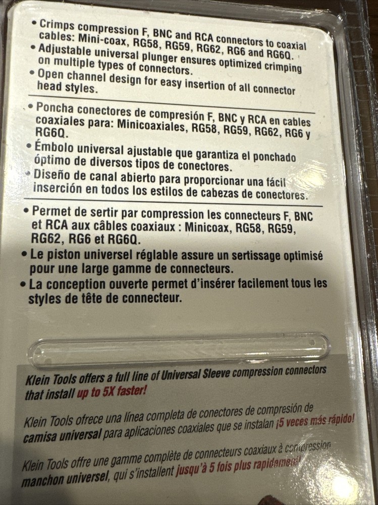 Compression Crimper Compact Klein Tools - VDV211-048 - Multi-Connector NEW