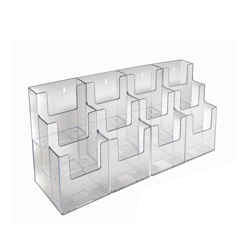 Azar Displays Three-Tiered Tri-Fold Brochure Counter Display, 2-Pack