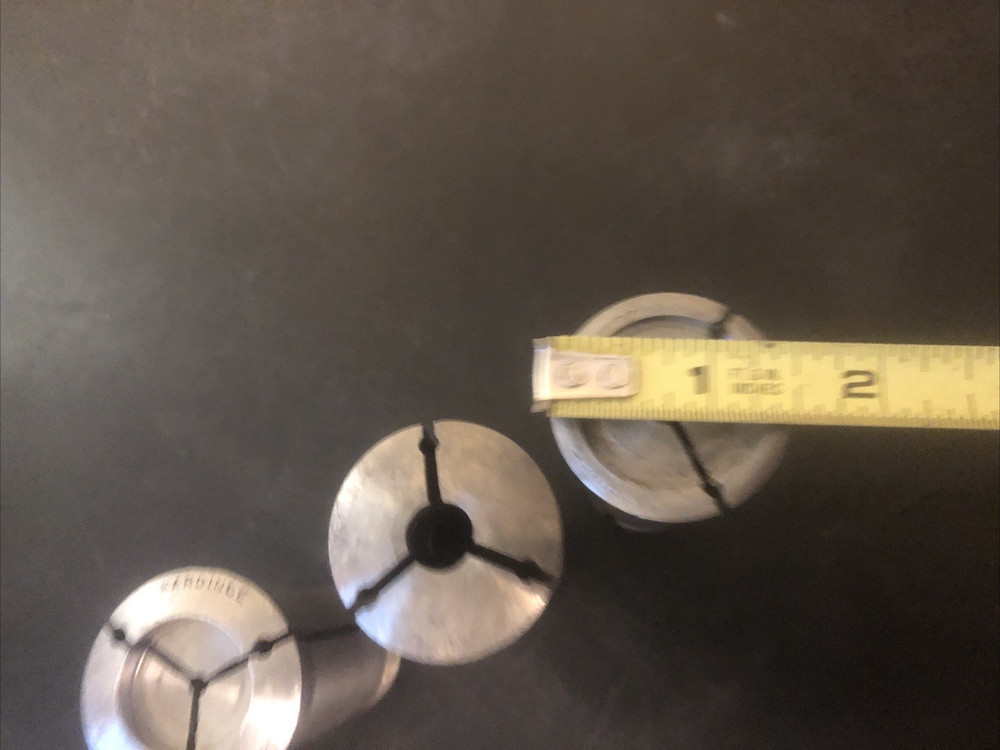 4 Hardinge "Emergency" Collets E2, E, E2, E1 used condition internal threads