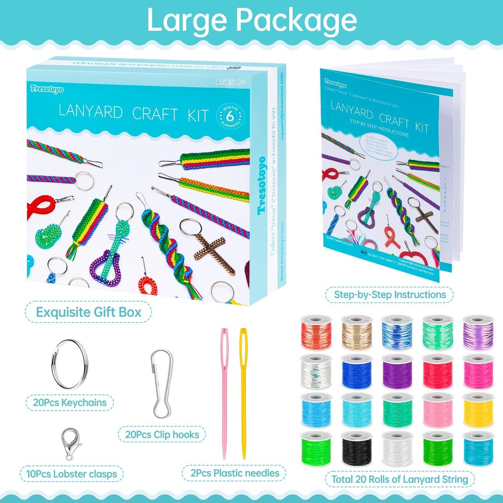 Lanyard String, 20 Rolls Gimp String, Plastic Strings Lacing Cord, Boondoggle...