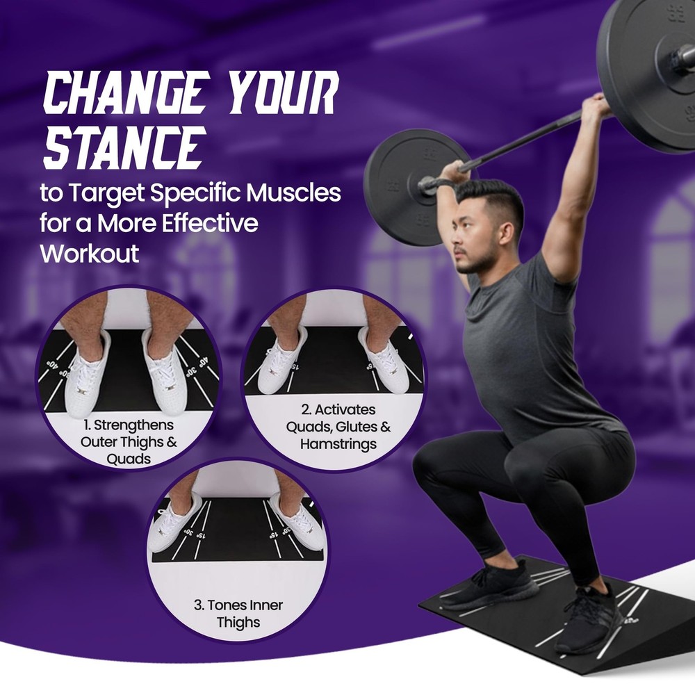 Squat Wedge Block - Adjustable Angle Ramp Blocks for Heel Elevated Squatting ...