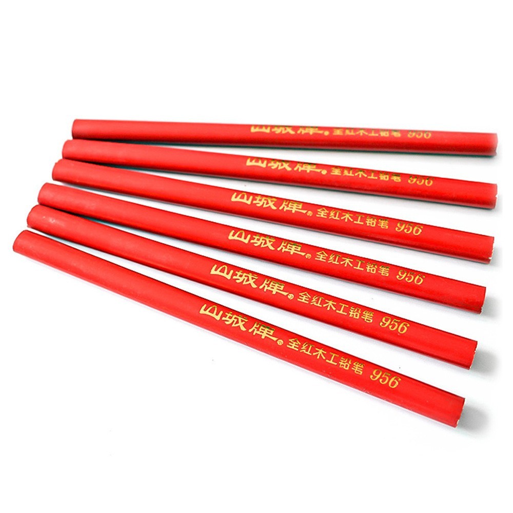 12Pcs Pencils Black Carpenters Construction Marking Pencil Tool Protable