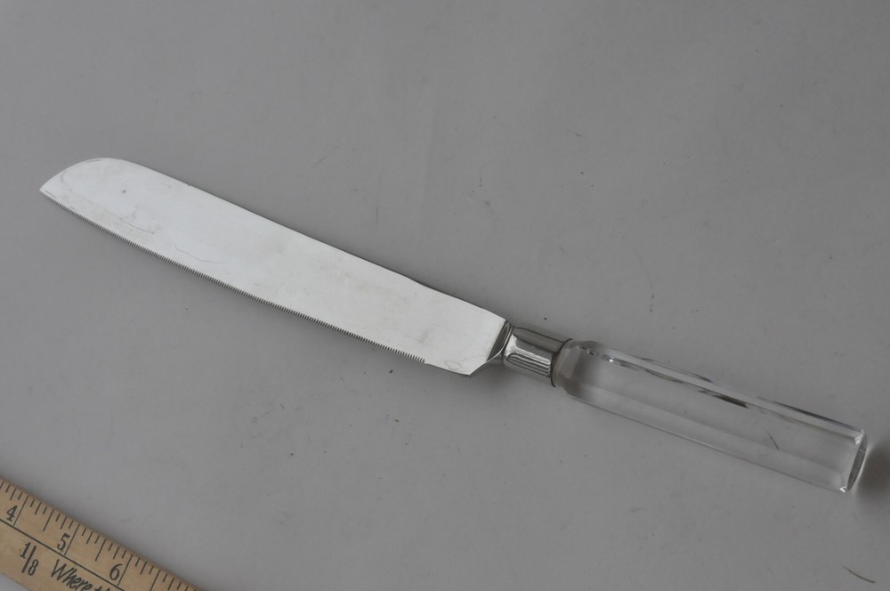 Orrefors ~ Cake Knife and Server ~ Vintage ~ Glass / Crystal Handle