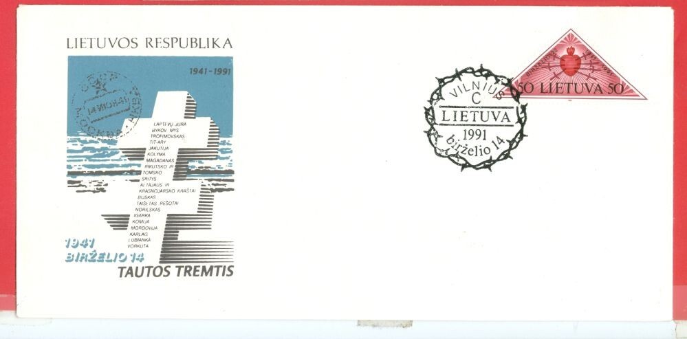 Latvia 50c TRIANGLE on FDC Cover