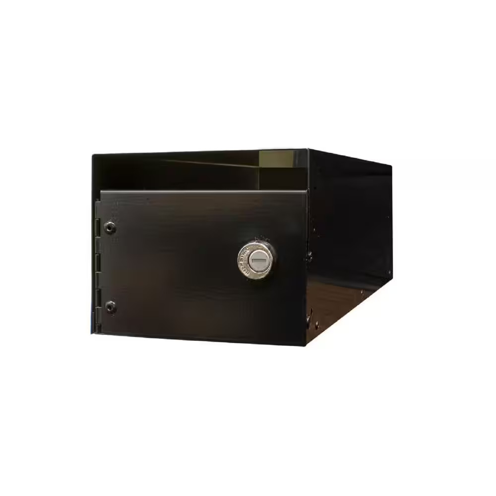Lewiston Black Post Mount Locking E1 Economy Mailbox Insert