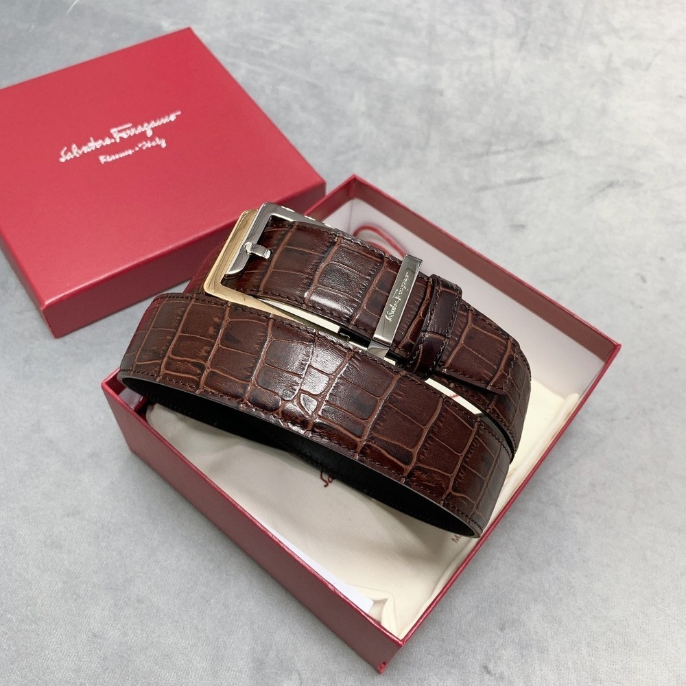 Italian Made Handcrafted Ferragamo belt authentic men