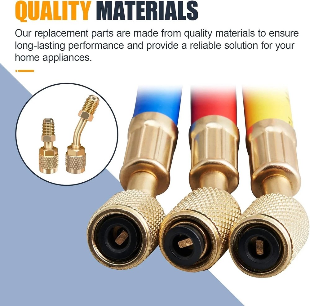 Straight Adapter & Angled Adapter, R410A Adapter Mini Split Adapter 5/16" Female