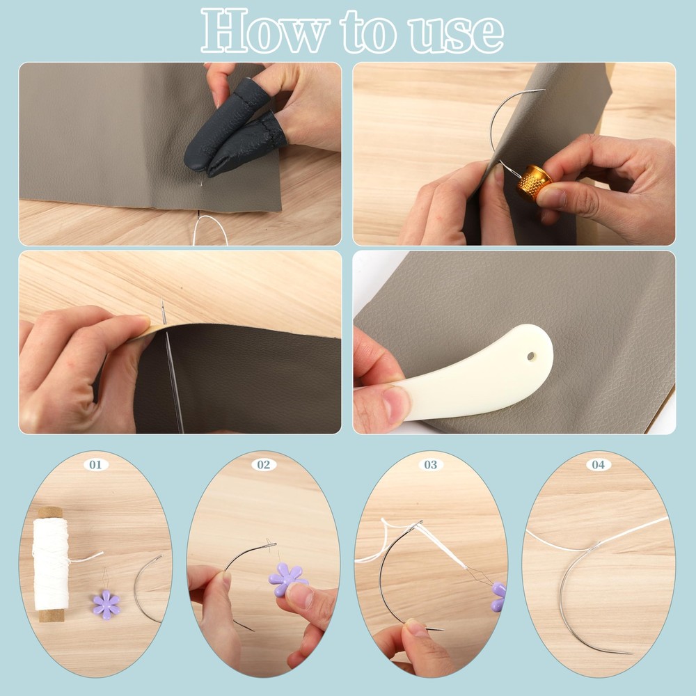 39PCS Bookbinding Tools Kit Bone Folder Waxed Thread Awl Needles for DIY Repair