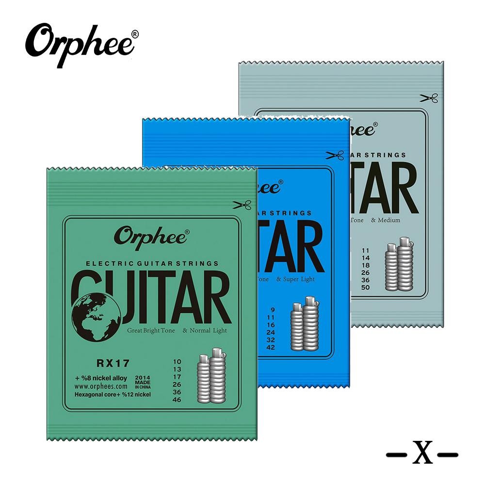 Orphee Electric Guitar Strings Set Rx Series Hexagonal Carbon Steel 6 String for