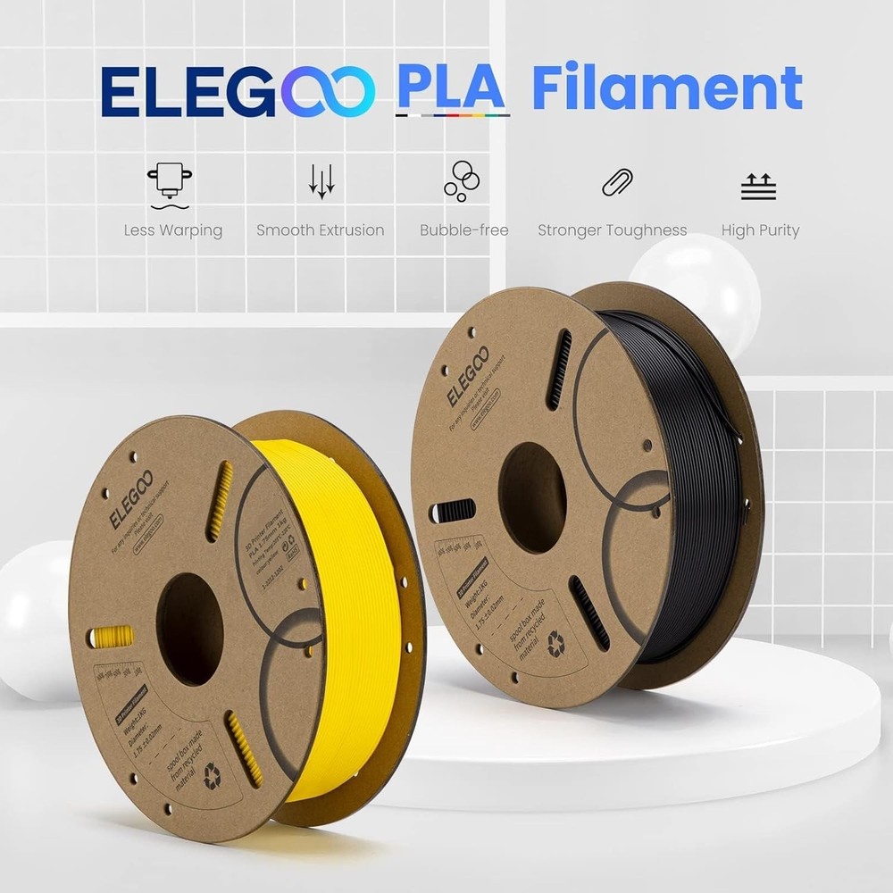 PLA Filament 1.75mm 4 Color 4KG ELEGOO Bundle