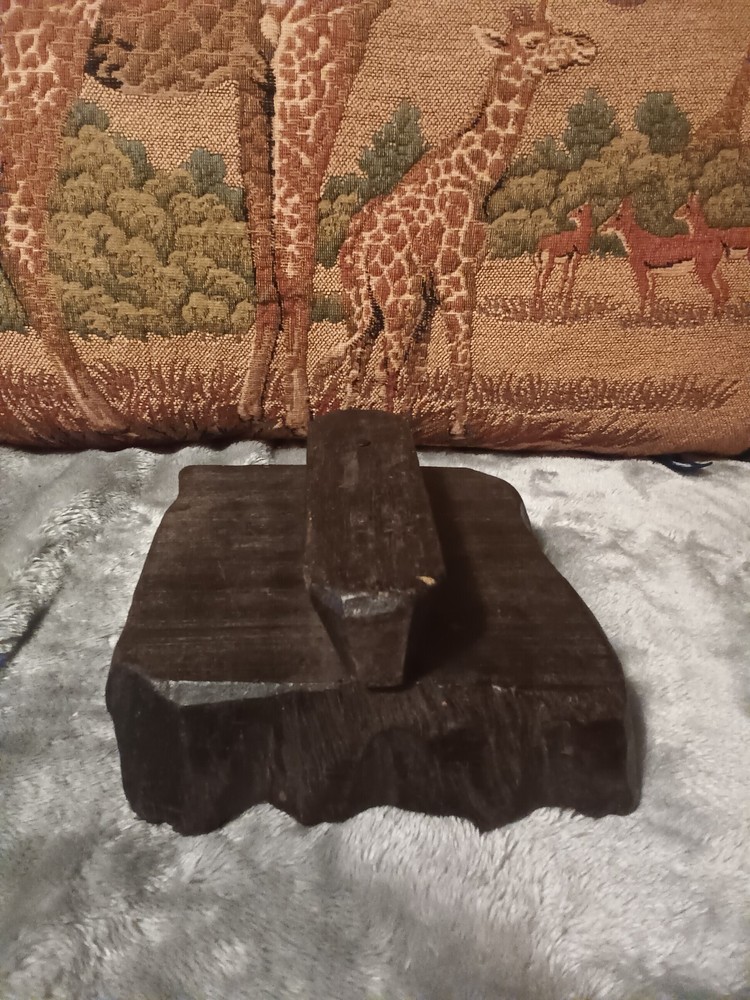 Old wood textile stamp,handsome decor piece.
