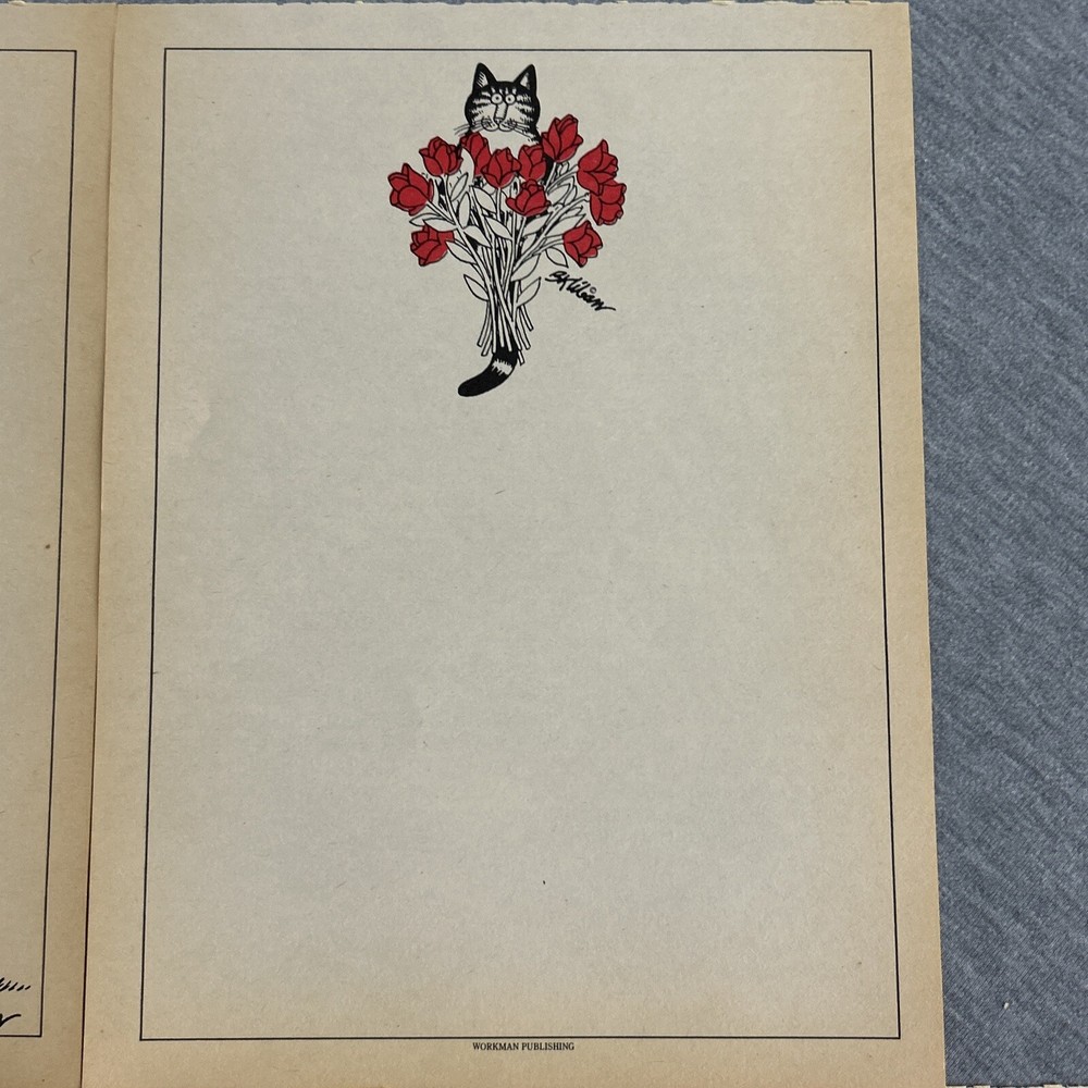 Kliban Cat Notebook Notepad Paper Writing Sheet (5 Sheets) 8-1/2"x10-7/8"