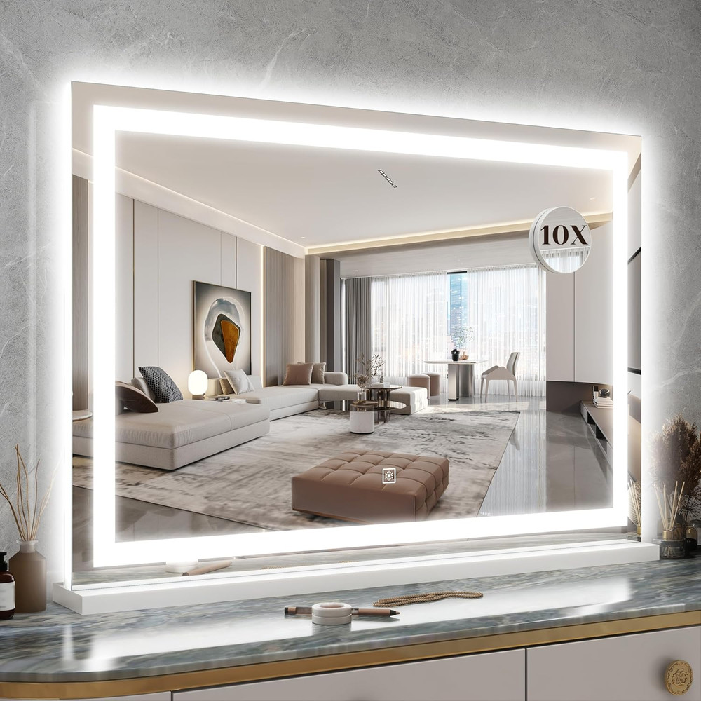 31" LED Lighted Vanity Mirror with Dimming & 10X Magnification