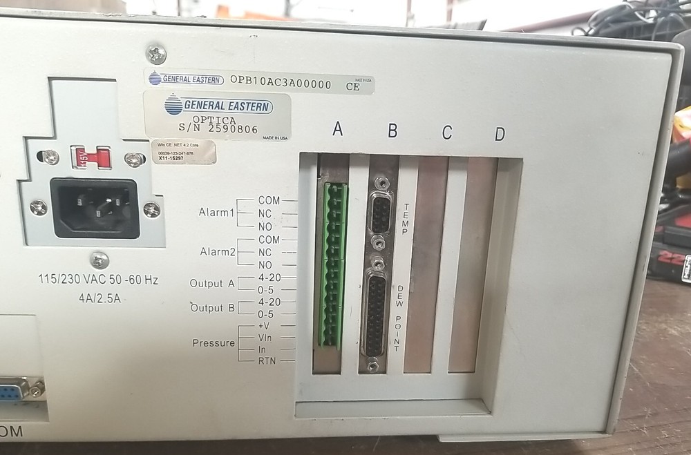 General Electric OPA10AC3A00000 Optica General Eastern Dew Point Analyzer. *READ