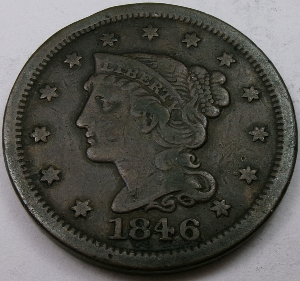 1846 Braided Hair Large Cent