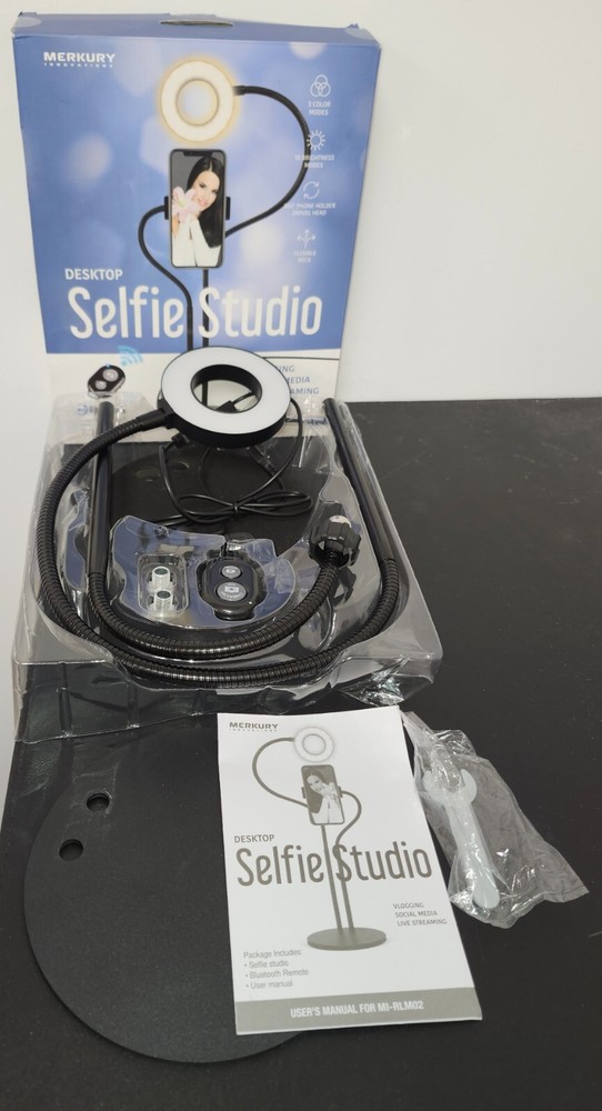 🔥🔥Merkury LED Ring Light Phone Holder w/ Bluetooth, USB Selfie Ring Light🔥🔥