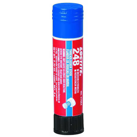 Loctite 826034 Threadlocker, Loctite 248, Blue, Medium Strength, Solid, 0.32 Oz
