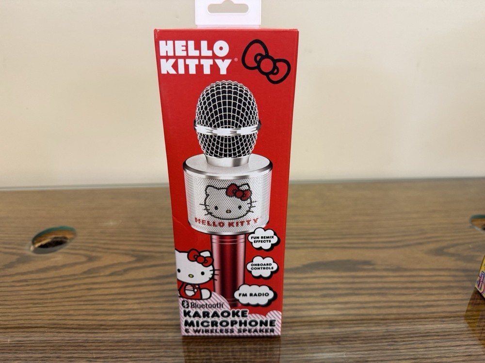 Hello Kitty Bluetooth Karaoke Microphone & Wireless Speaker USB Charging Red