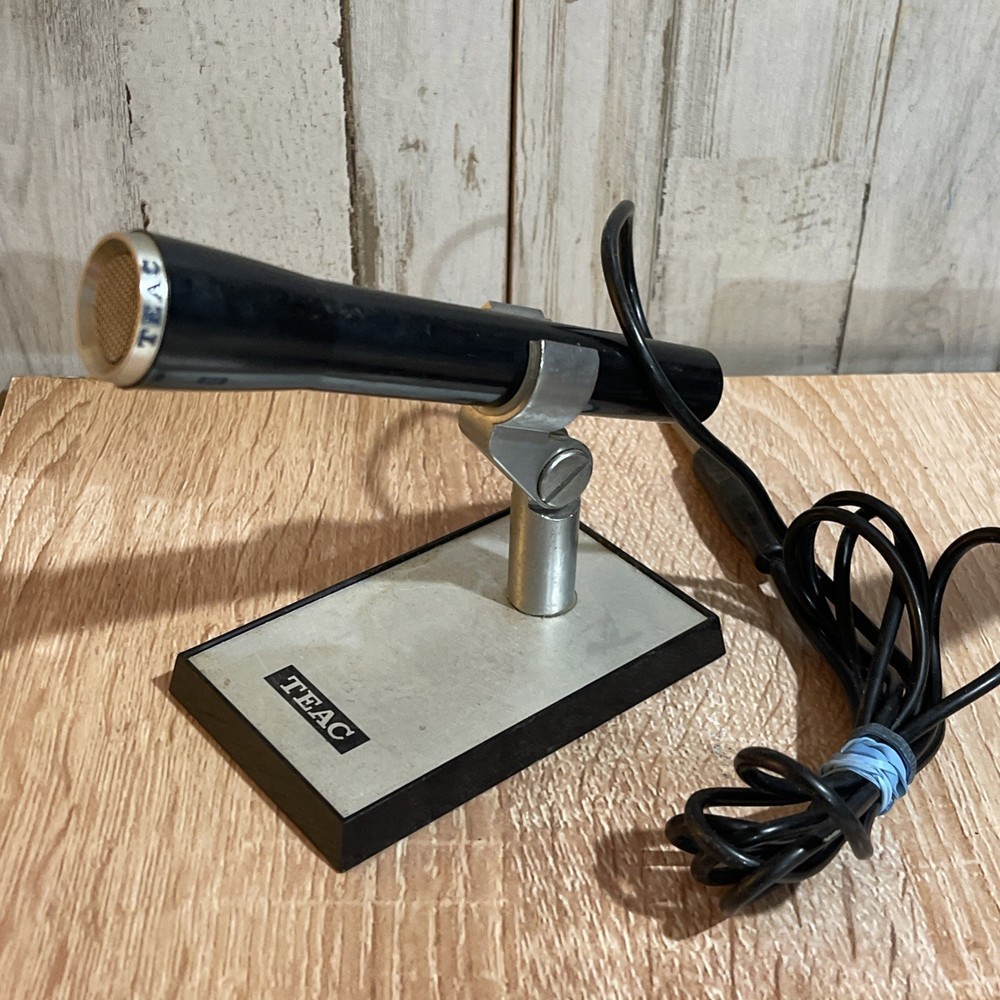 Teac MC-106 Dynamic Microphone with Stand, Original Box, and Instructions