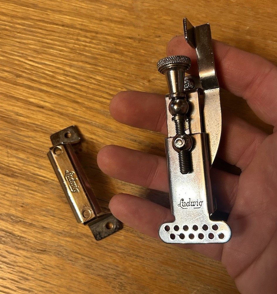 Vintage Ludwig Script Strainer +  butt Plate