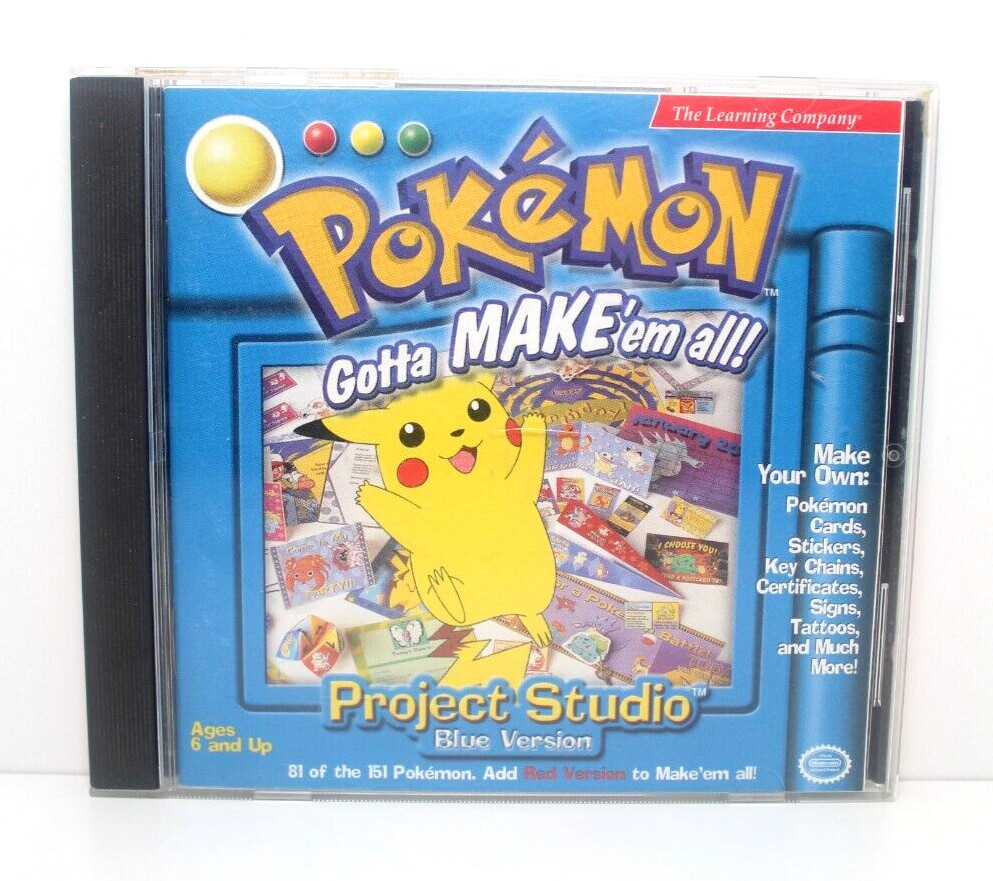 Pokemon Gotta Make 'em All! Project Studio - Blue Version PC Software (1999)