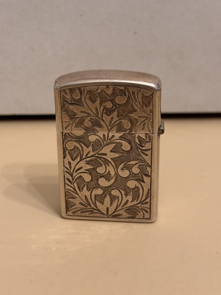 Vintage Sterling 950 Silver Lighter Case Engraved Design No Mono