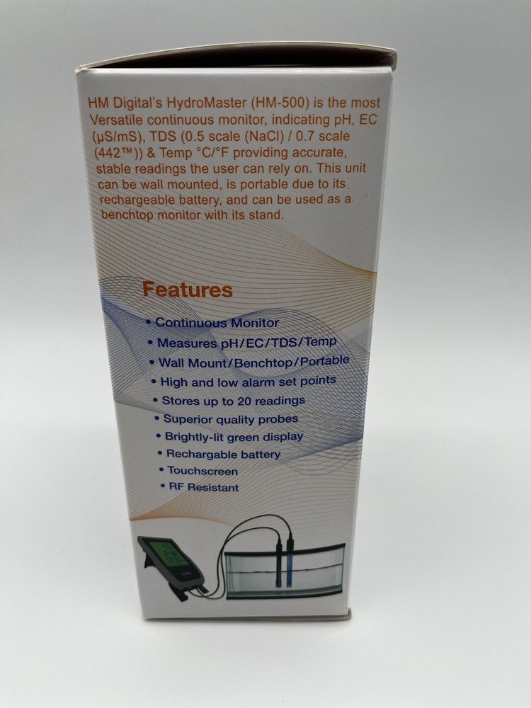 HM Digital Hydromaster 500 - Continuous pH/TDS/EC/Temp meter(MissingPowerCord)