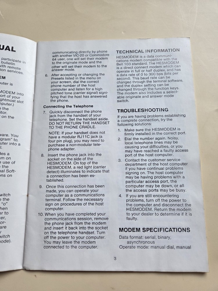 HesWare HesModem 1 Instruction Manual