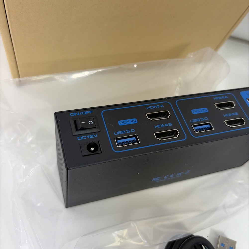 4K120Hz HDMI KVM Switch 2 Monitors 2 Computers 8K USB 3.0