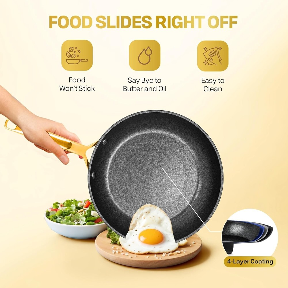 Granitestone Armor Max Gold 14 Piece Nonstick Hard Anodized Cookware Set