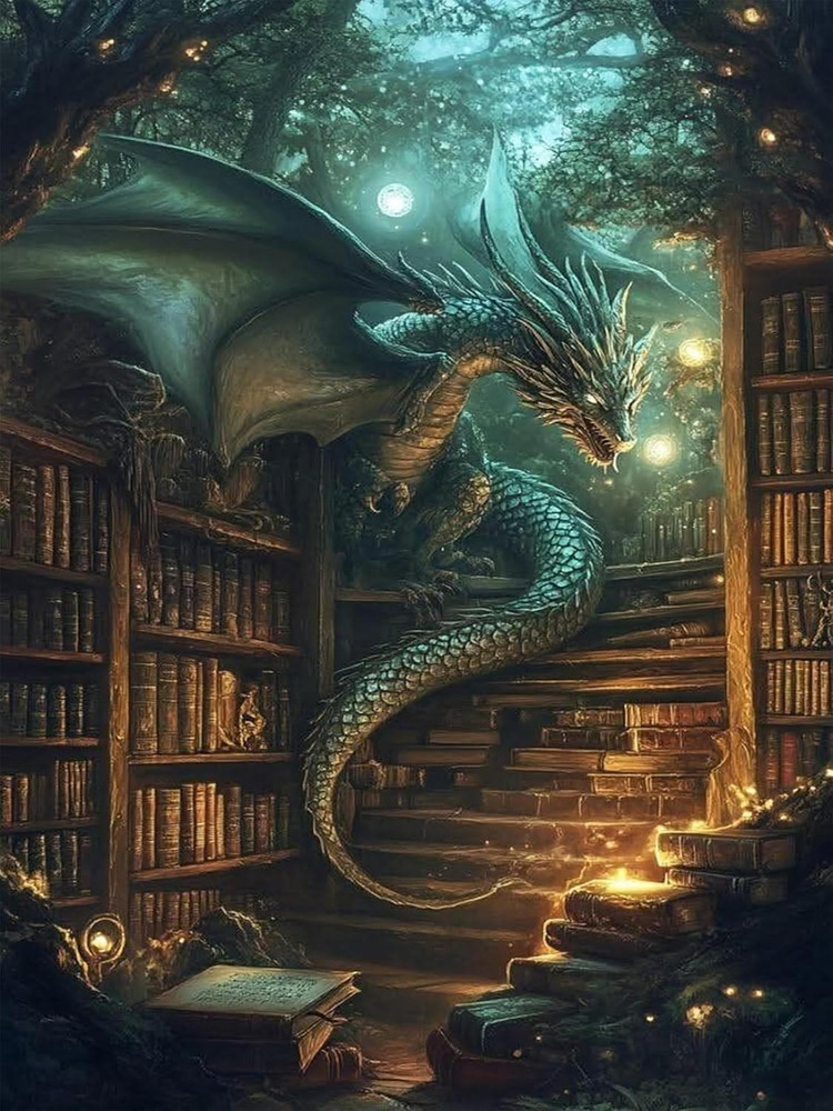 Dragon Diamond Art Kits for Adults, Book Dragon Diamond Painting Kits for Beginn