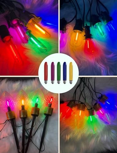 12 Pack T13 LED Multicolor Replacement Bulbs, E12 T13 Led Multicolor Bulb