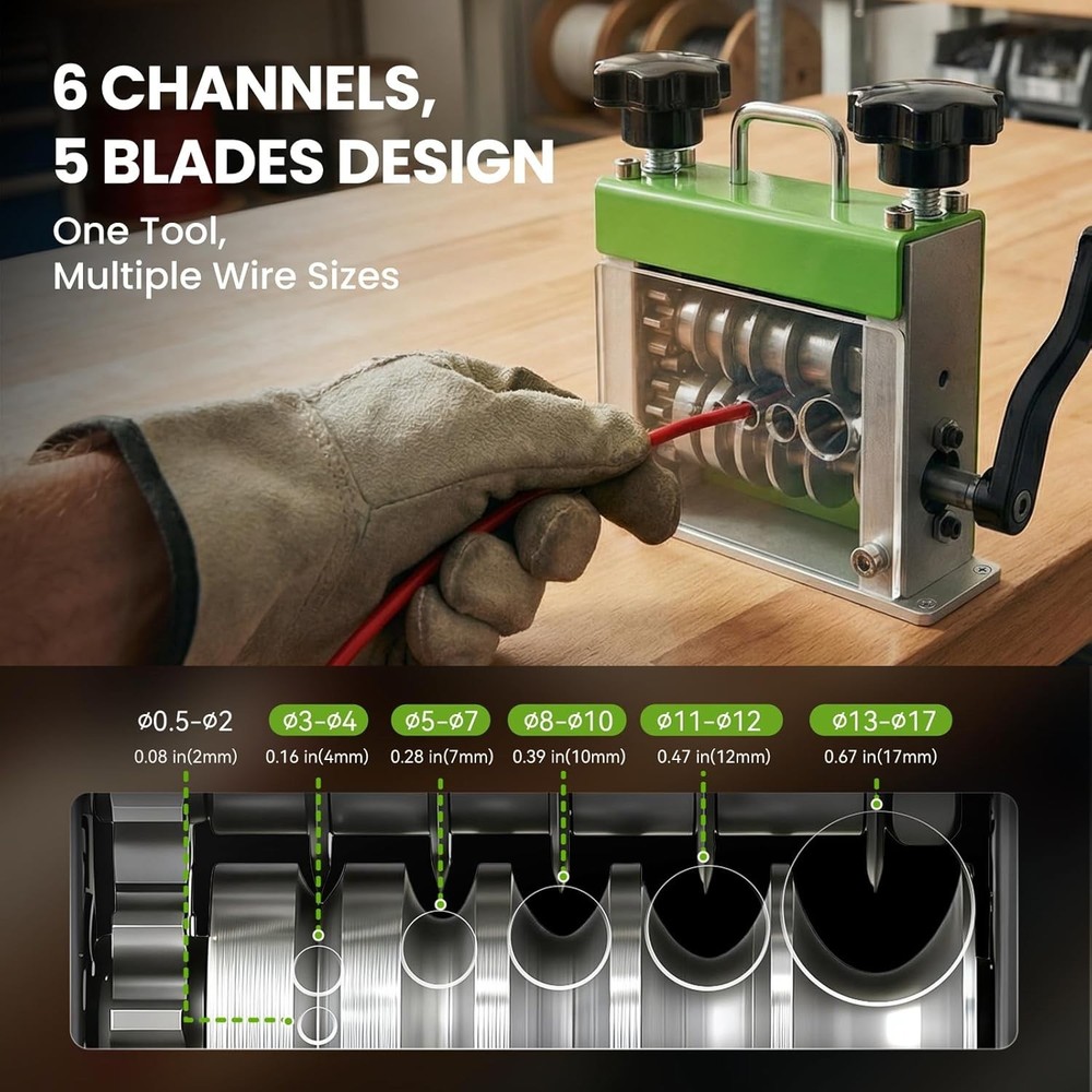 Manual Wire Stripping Machine, Drill Powered Hand Crank Wire Stripper Tool wi...