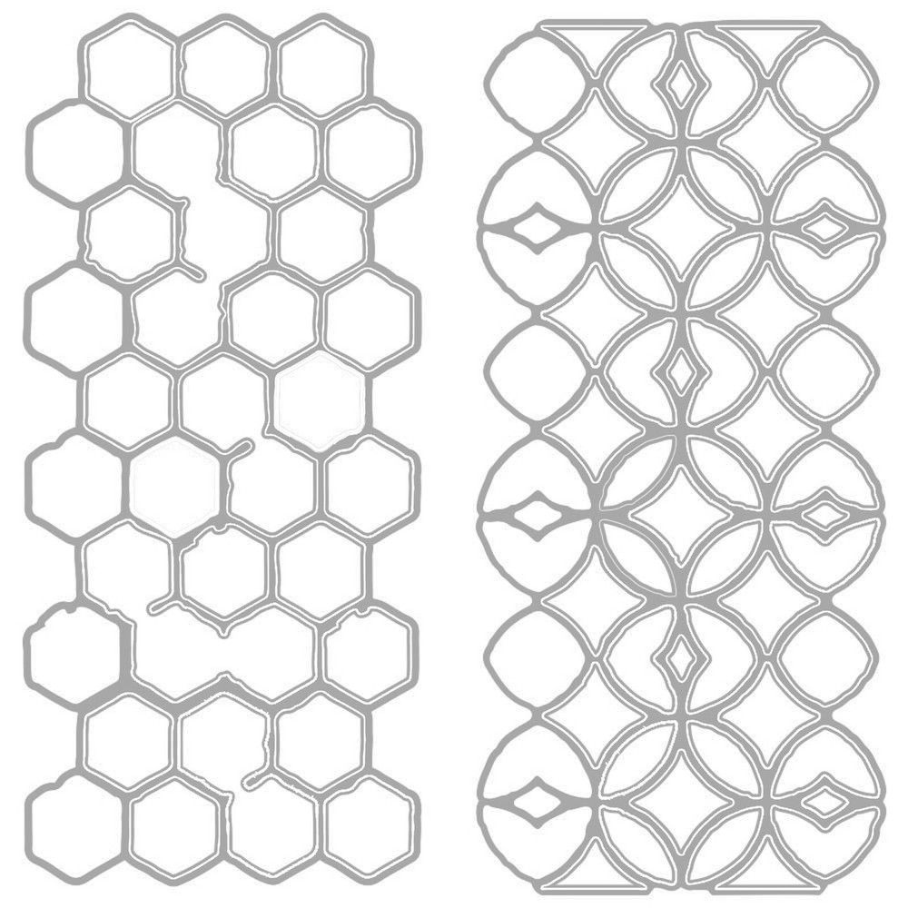 Sizzix Thinlits Pattern Repeat 2pc set #663869 Retail $16.99 designer Tim Holtz