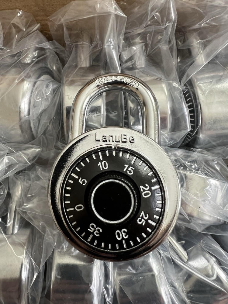 Lock Standard Dial Combination Lock, 2 in. Wide, with Different Comb. Pack of 5