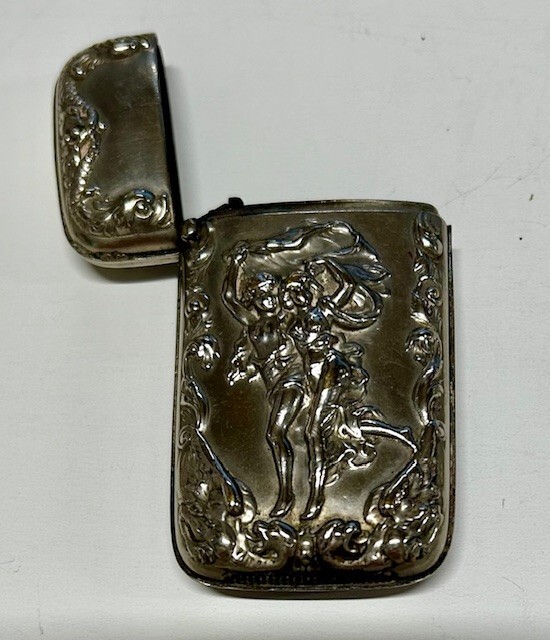 Antique Sterling Silver Vesta Case Match Stick Holder