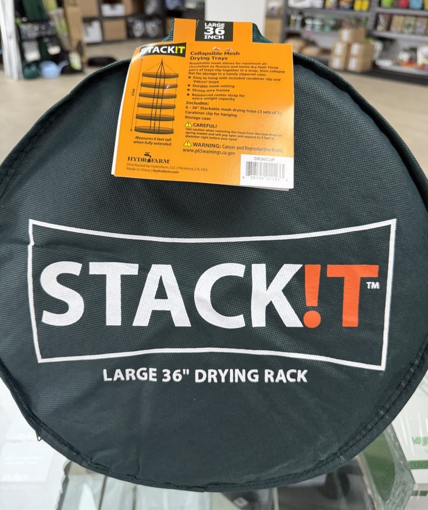 STACK!T 6-Tier 36" Collapsible Garden Drying Rack w/ Clips