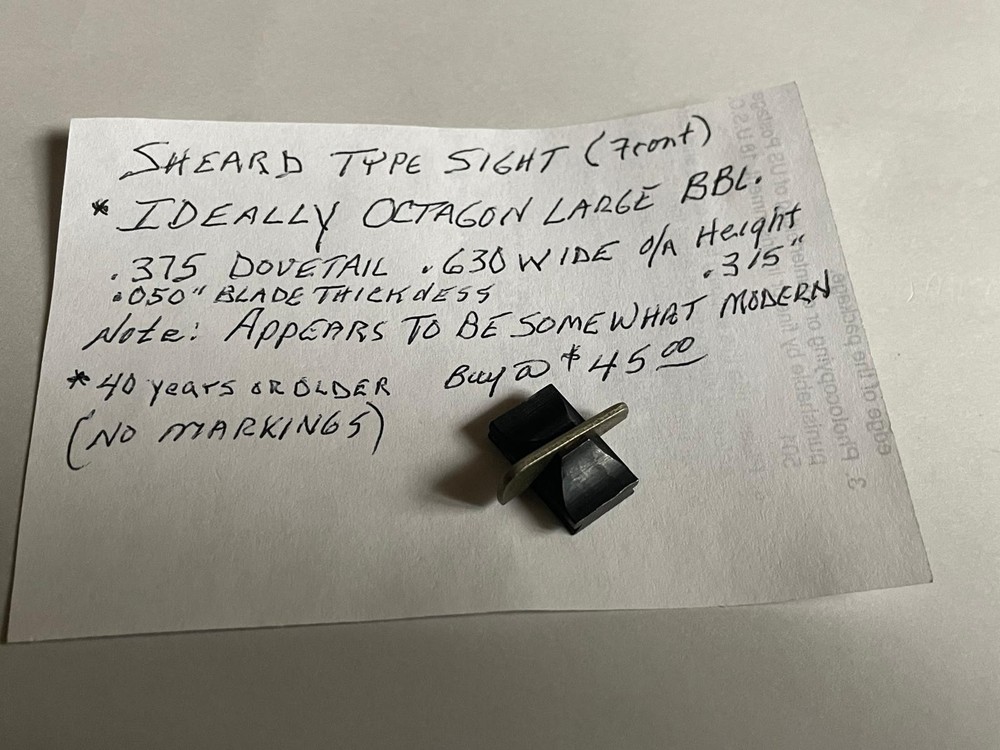 Sheard Type Front Sight, Rocky Mountain Style