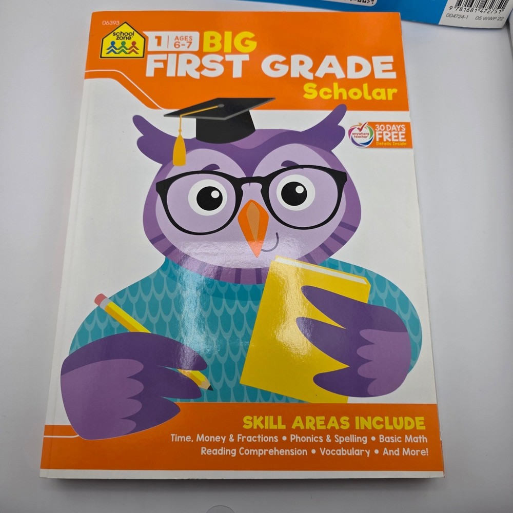 School Zone Big Kindergarten & First Grade Scholar Workbook Bundle 2 Books