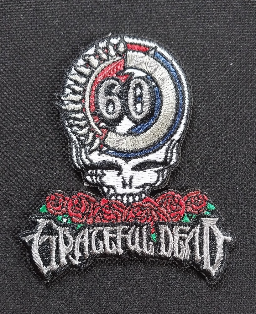LICENSED ~ GRATEFUL DEAD 60th Anniversary and Logo ~ Iron On Band PATCH