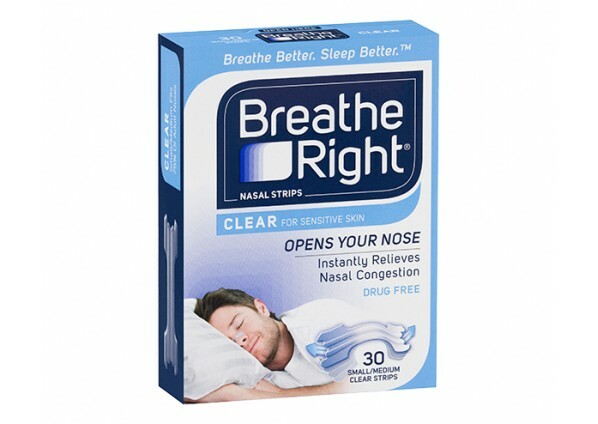 Breathe Right Nasal Strips Clear for Sensitive Skin Small - Medium 30 Pack