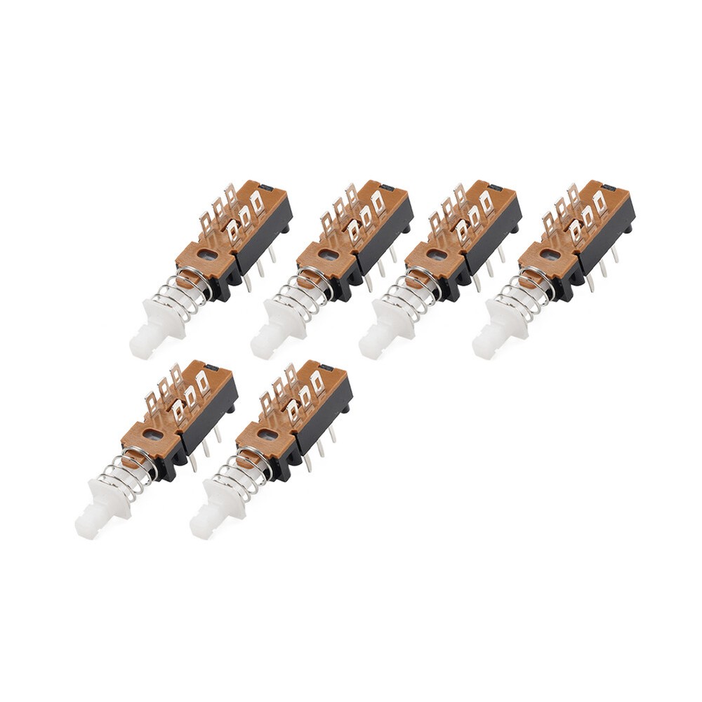 6pcs Momentary Push Button Switch DPDT 2 Pole 6 Pin 1 Position