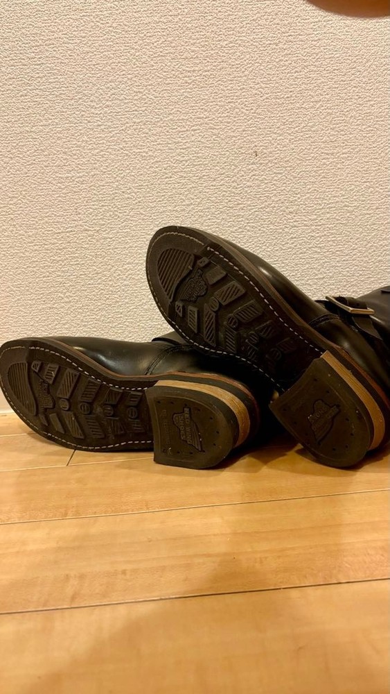 RedWIng Boots D2976 Leather Black Short Engineer Boots Size 8.5D