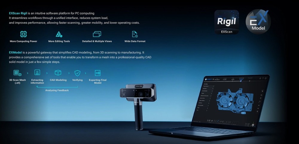 Shining3D EinScan Rigil Lite 3D Scanner Wireless Laser 32GB 1TB SSD