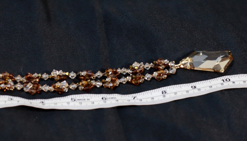Handmade Topaz Glass Beaded Necklace