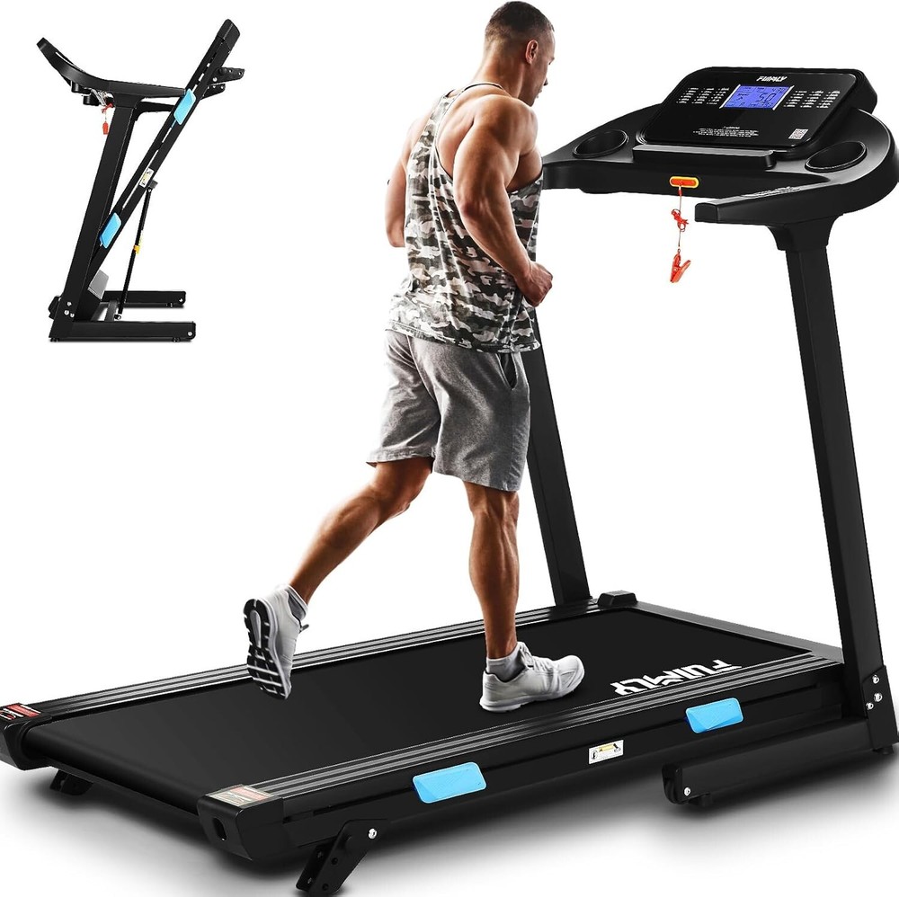 3.25HP Extra-Wide Running Treadmill, Incline Treadmill with Soft Drop System#